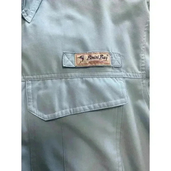 BIMINI BAY LONG SLEEVE SPF 30 BLOODGUARD Blue FISHING SUN SHIRT MEN'S - Picture 5 of 6